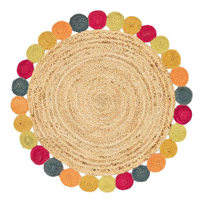 Unique Loom Circles Braided Jute Rug