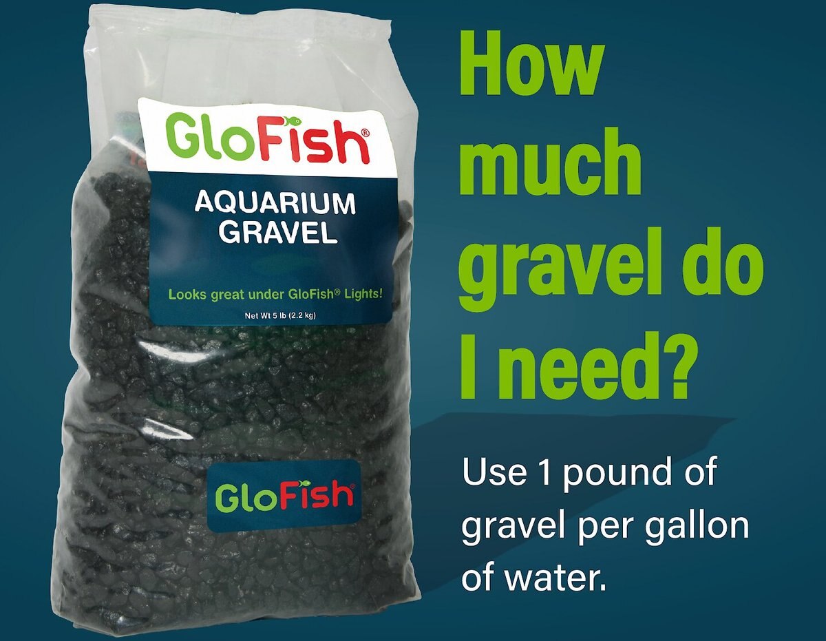 GloFish Aquarium Fish Gravel， Black， 5-lb