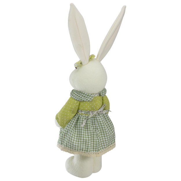 White And Green Standing Girl Rabbit Easter Figure