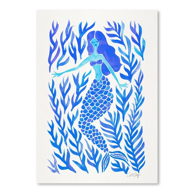 Americanflat Minimalist Animal Kelp Forest Mermaid Blue By Cat Coquillette Poster Art Print