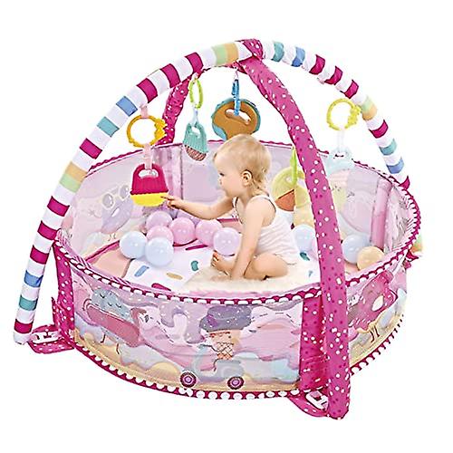 Baby Activity Play Mat， Non Slip Play Gym Padded Play Mat， Baby Kick and Play Mat with Protective Net，