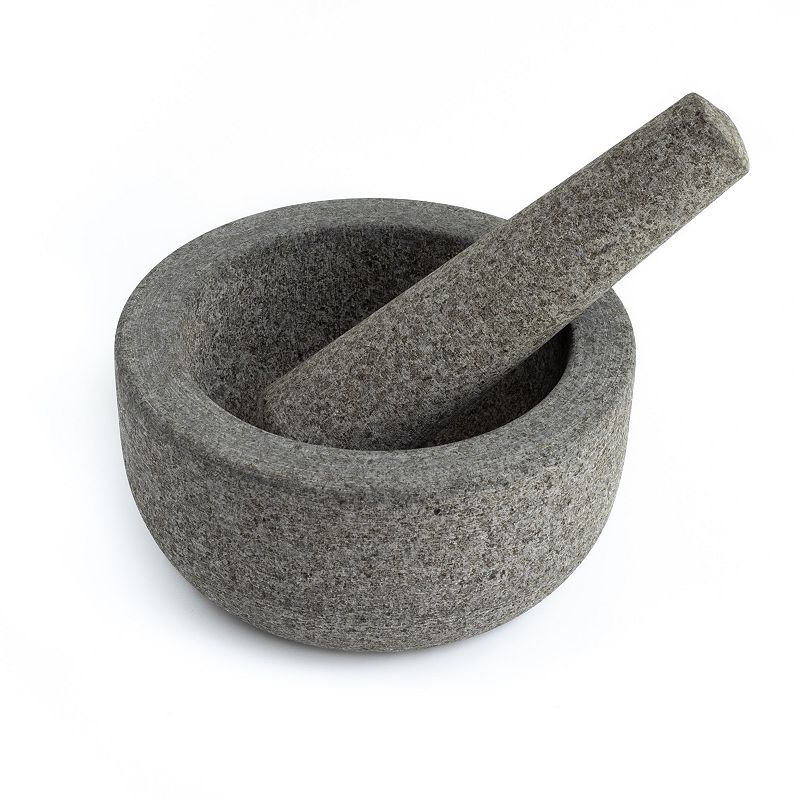 Chef Tacos Mortar And Pestle Set Granite， 6-inch 2-cup Capacity  (grey ， 2 Cup)