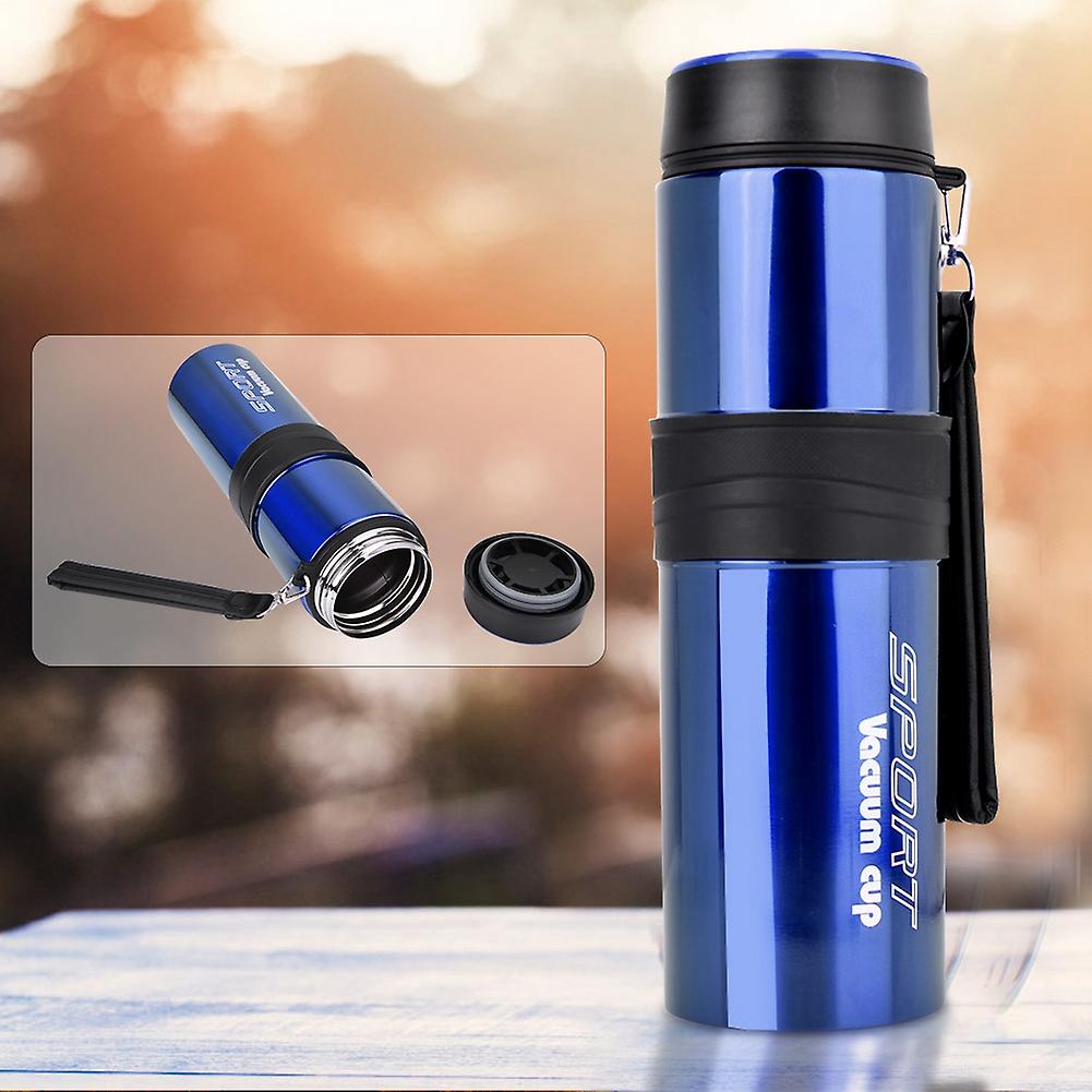 1000ml Stainless Steel Vacuum Thermos Water Bottle Flasks Portable Travel Cup Blue