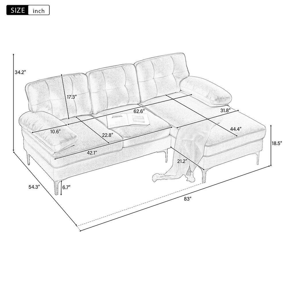 Sectional Sofas Velvet L Shaped Couches