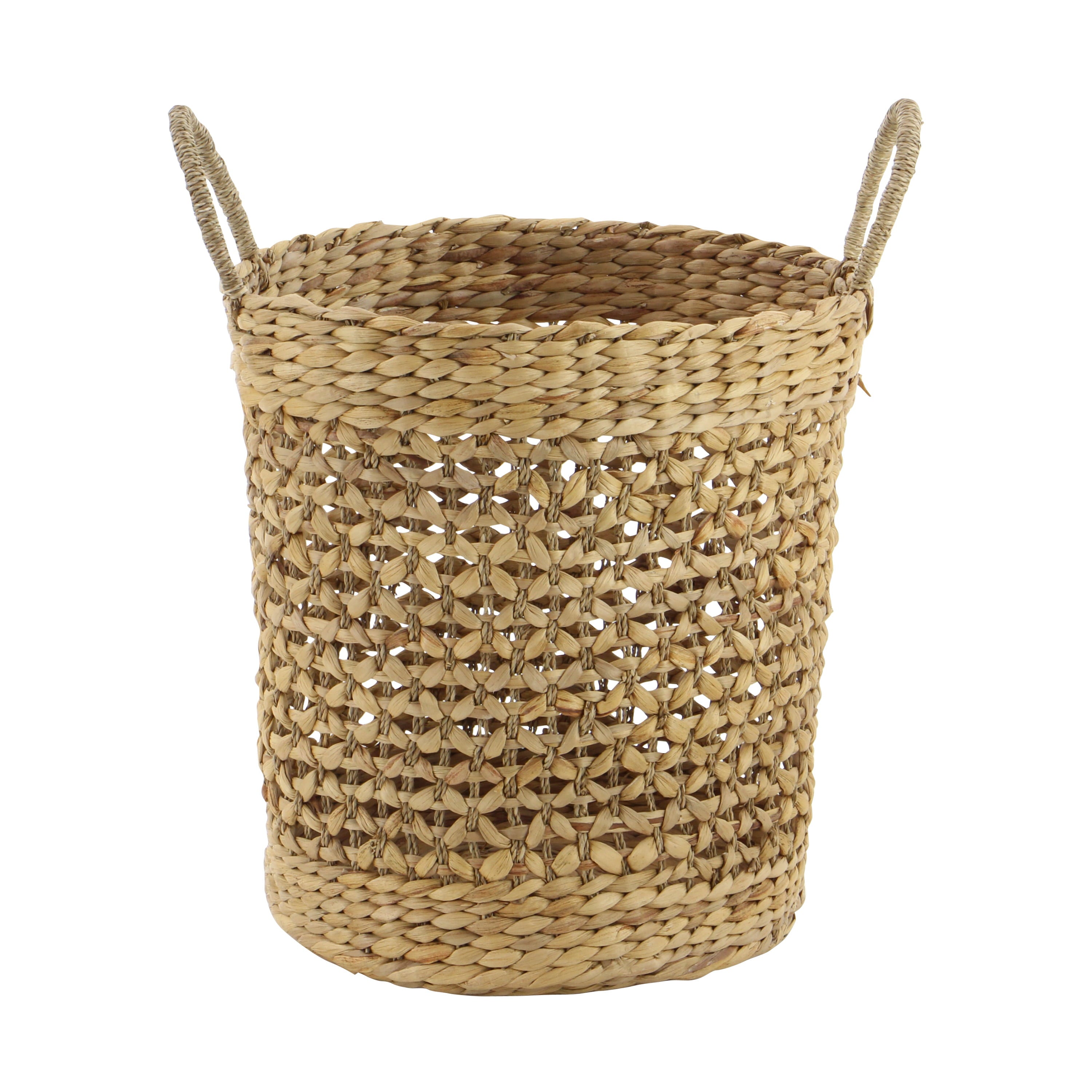 DecMode Coastal Brown Seagrass Woven Storage Basket, Set of 3 21