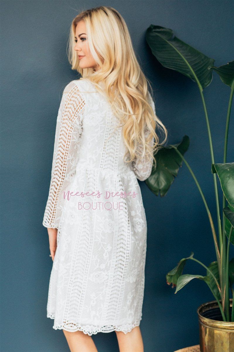 Love At First Sight White Lace Dress