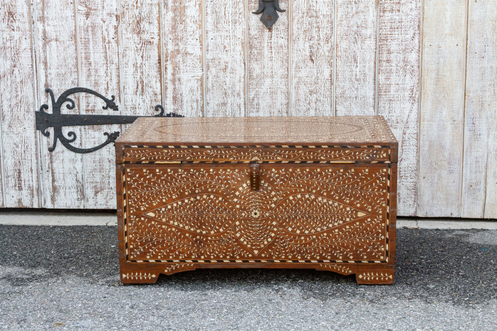 Large Anglo Indian Butterfly Inlay Chest   Mediterranean   Accent Chests And Cabinets   by De cor  Houzz