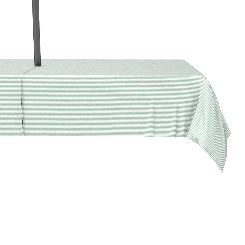 Water Repellent， Outdoor， 100% Polyester， 60x84， Pinstripes， Celadon and White