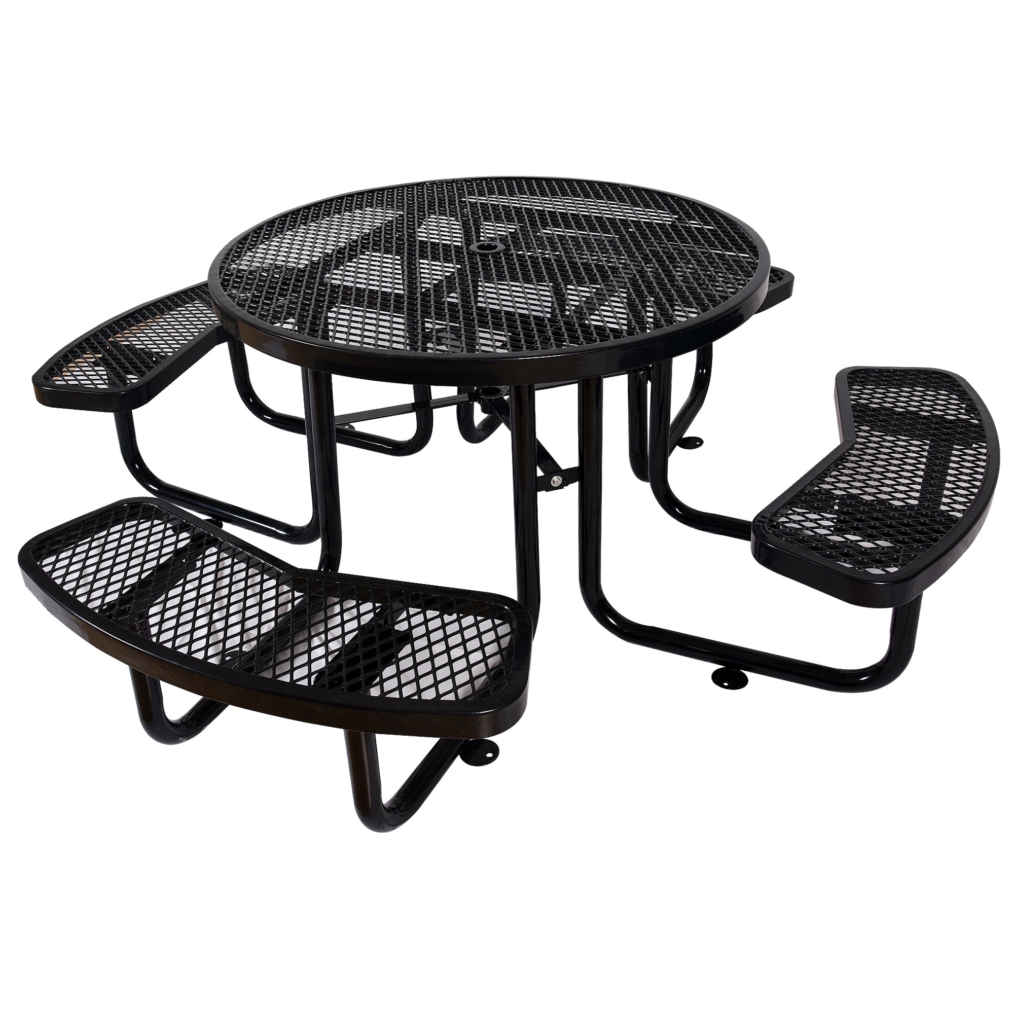 Round Outdoor Steel Picnic Table 46