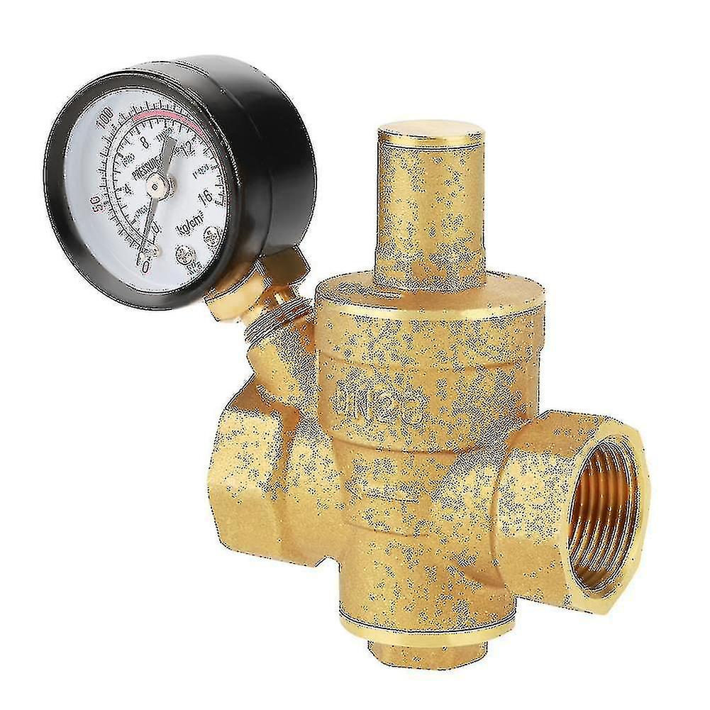 Adjustable Water Pressure Reducer Dn20， Brass Regulator + Water Pressure Gauge Pressure Gauge (dn20)