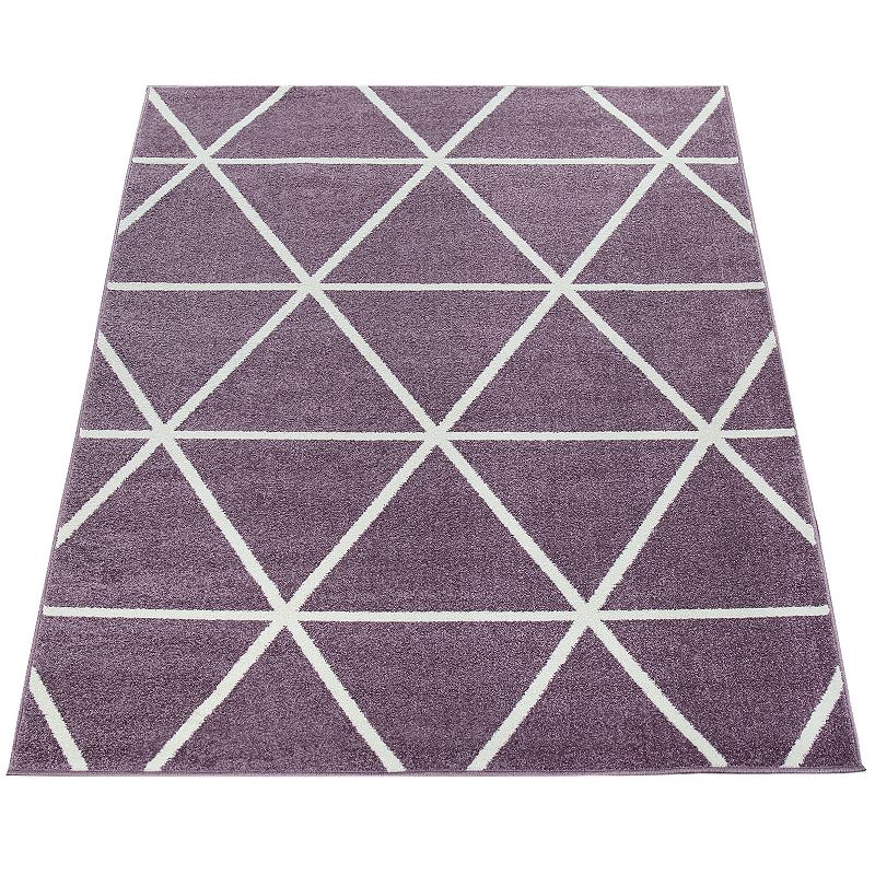 Modern Area Rug for Living Room Geometric Pattern in Pastel Colors