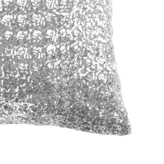 Oversize Sequins Square Throw Pillow Silver Lush D cor