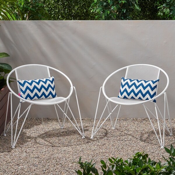 Outdoor Iron Frame Chairs with Mesh Design，Hairpin Legs