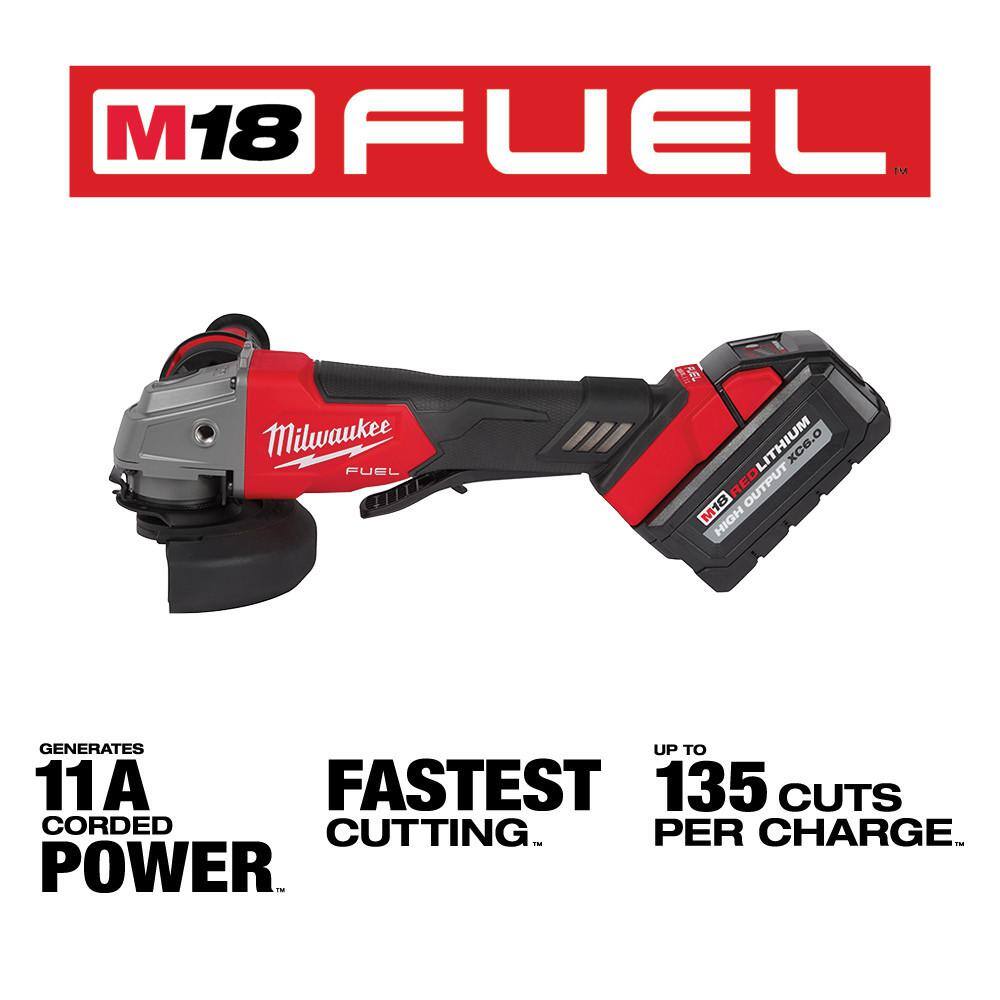 MW M18 FUEL 18V Lithium-Ion Brushless Cordless 4-12 in.5 in. Grinder Paddle Switch Kit with (3) 6.0 Ah Batteries 2880-22-48-11-1865