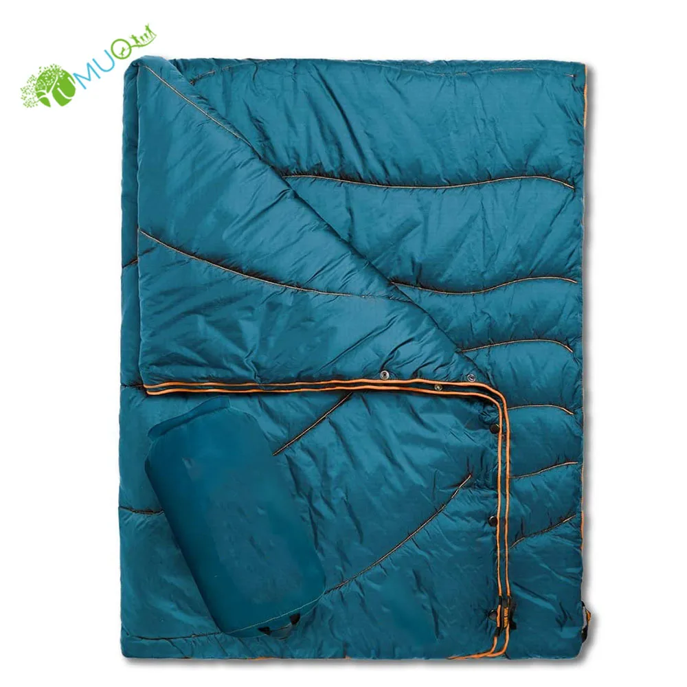 YumuQ 78'' x 54'' Cold Weather  Puffy Camping Blankets  Water   Insulated Packable Camping Quilt Blankets for Stadium   Hiking