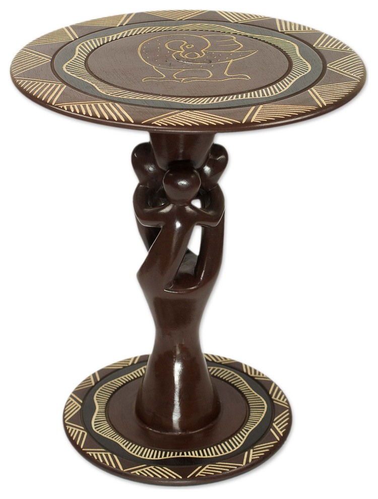 Novica Handmade Past And Present Unity Wood Accent Table   Contemporary   Footstools And Ottomans   by NOVICA  Houzz