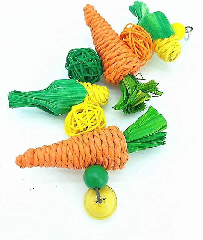 Chewing Toy For Parrot， Rabbit Teething String Small Pet Toys Bird Toys (24x10cm)