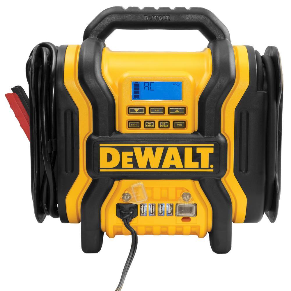 DEWALT DXAEPS14 1600 Peak Amp Portable Car Jump Starter with 120 PSI Digital Air Compressor and 500-Watt Inverter