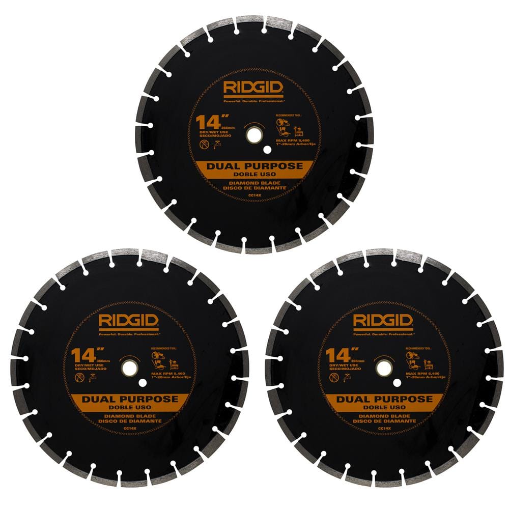 RIDGID 14 in. Diamond Blade (3-Pack) HD-SW14-3