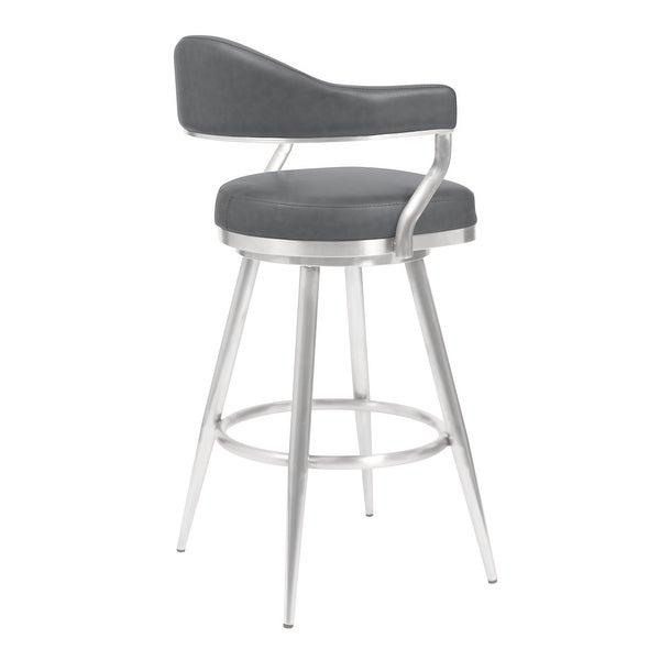 Justin Counter or Bar Stool in Faux Leather and Metal