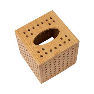 Mind Reader Lattice Collection 2-Piece Tissue Box Cover and Toilet Paper Refill Holder Set Bathroom Accessory Set Brown LATISROLL-BRN