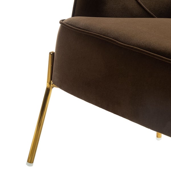 Nora Modern Velvet Accent Chair with Golden Metal Legs Set of 2 by HULALA HOME