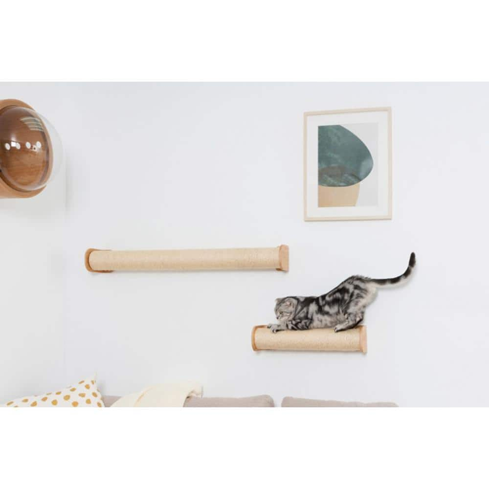 AndMakers MYZOO Cylinder Beige Wall Mounted Using and Floor Using Cat Scratcher and Scratching Post Furniture Cover MZ-Cylinder