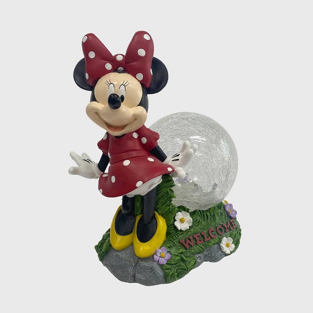 Fiberglass polyester Minnie Solar Garden Statue With Crackle Glass Ball