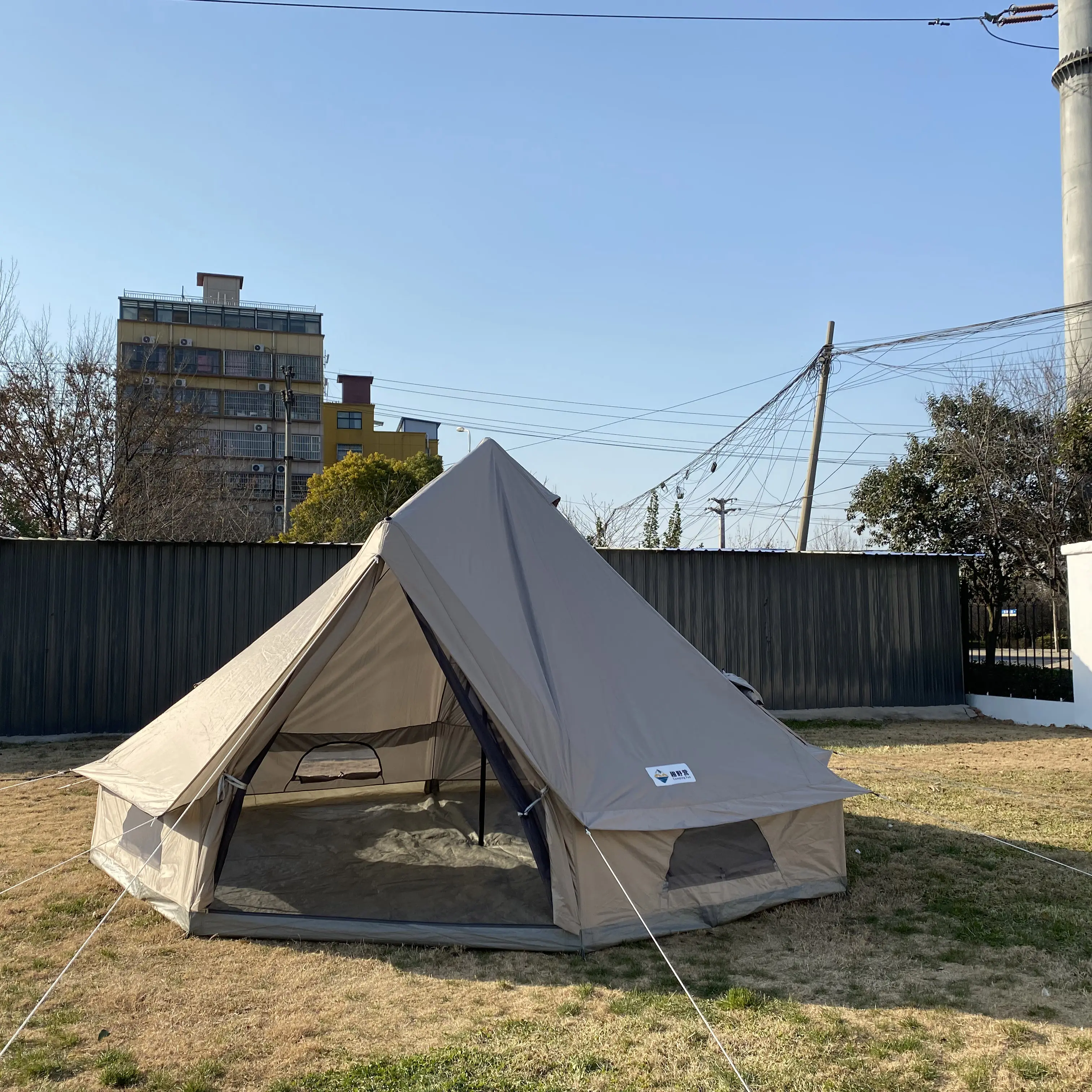 4m Luxury Glamping Mongolian Camping House Family Bell Yurt Tent For Sale