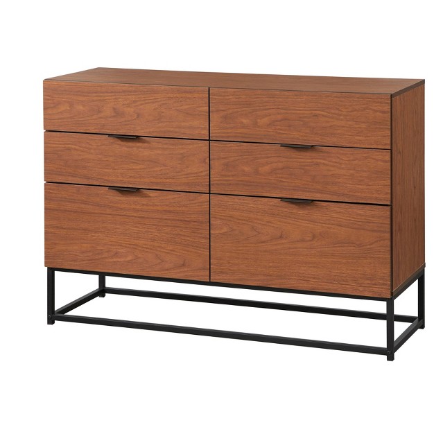 Noble 6 Drawers Dresser Walnut Buylateral