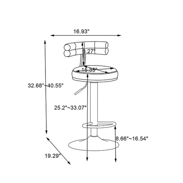 Counter Height Bar Stools with Back and Footrest 2pcs