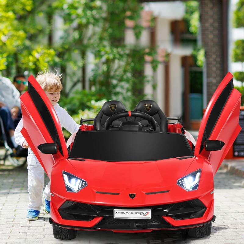 Licensed Lamborghini SVJ Kids Ride-On Car, 12V Battery Powered Sports Car Toy with Trunk & Remote