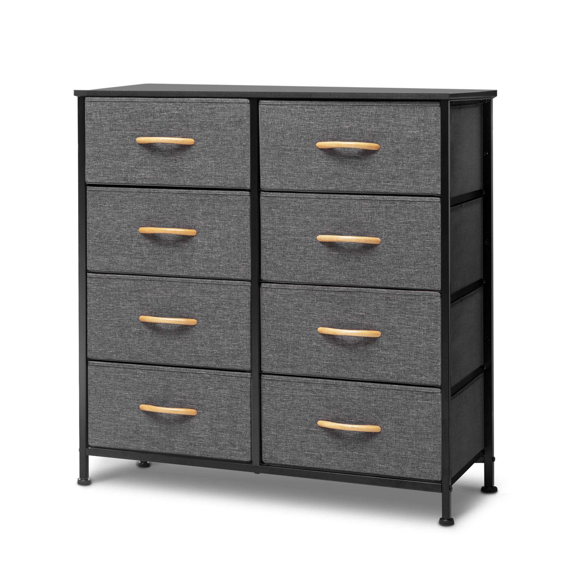 Pellebant Gray 8 Drawers Chest Dresser Storage Tower for Bedroom