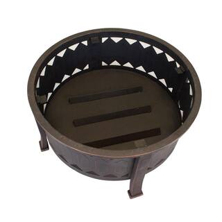 29.75 in. W x 24 in. H Outdoor Round Leisure Metal Wood Burning Fire Pit in Oil Rubbed Bronze 5503