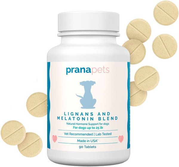 Prana Pets Lignans and Melatonin Blend Medicine for Cushing's Disease for Dogs， up to 25-lbs， 90 count