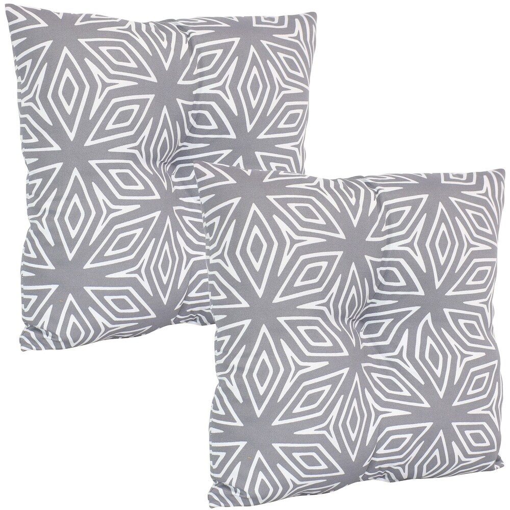 Sunnydaze 2 Outdoor Tufted Back Cushions   19 x 19 Inch