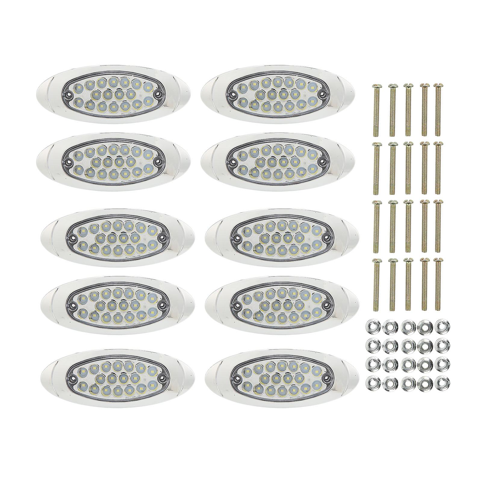 10pcs 18 Leds Side Marker Light 1224v Ip67 Waterproof 1200lm Trailer Turn Signal Lamp For Trucks Yachtswhite