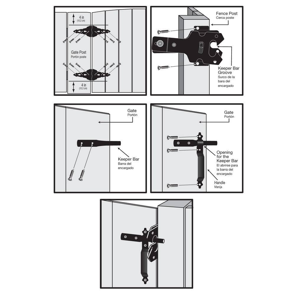 Everbilt Black Deluxe Latch Gate Set 18117