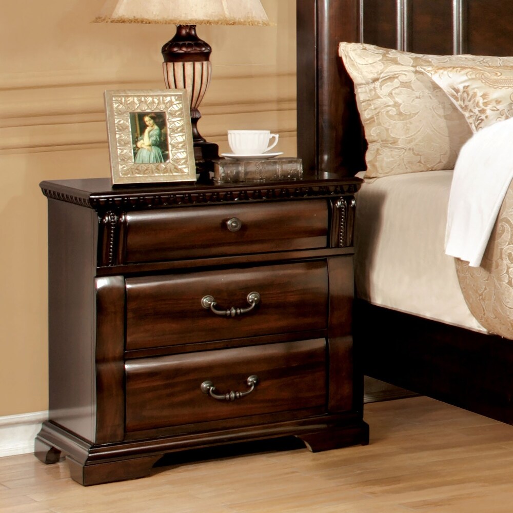 Tay Transitional Cherry Wood 4 Piece Poster Bedroom Set by Furniture of America