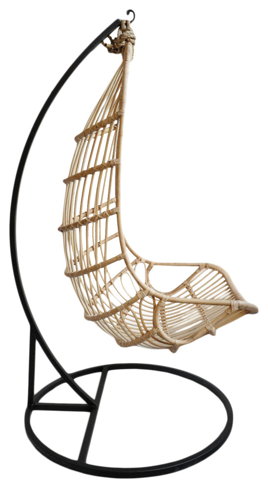 Bamboo Hanging Scoop Chair   Tropical   Hanging Chairs   by Design Mix Furniture  Houzz