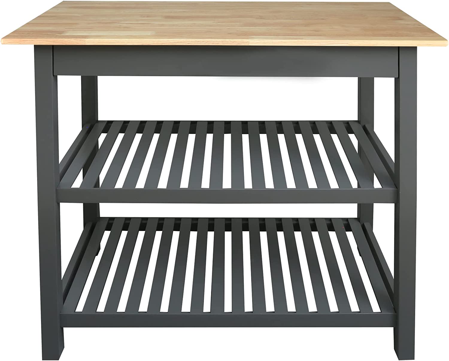 Casual Home Solid Hardwood Top， Slate Gray， 40 W (373-932) Kitchen Island