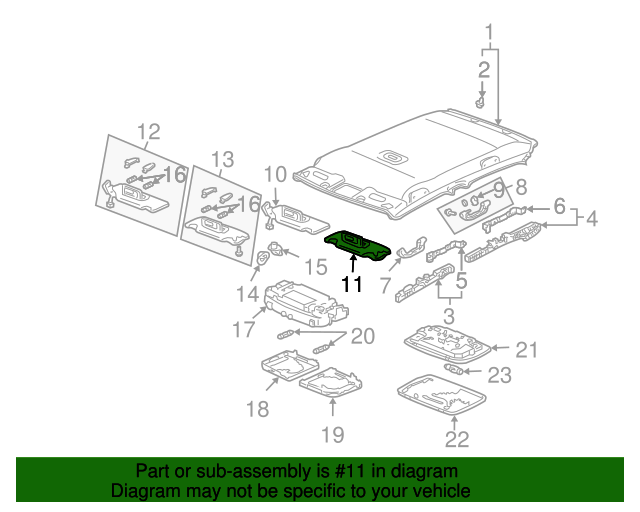 Genuine OE Honda Sun-Visor - 83280-SDB-A13ZB