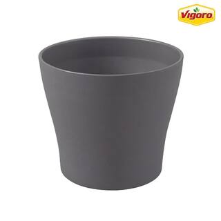 Vigoro 6.5 in. Hayward Small Foggy Gray Plastic Planter (6.5 in. D x 5.7 in. H) DP1717T-SGR