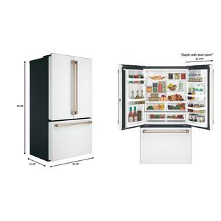 Cafe 23.1 cu. ft. Smart French Door Refrigerator in Matte White Counter Depth and ENERGY STAR CWE23SP4MW2