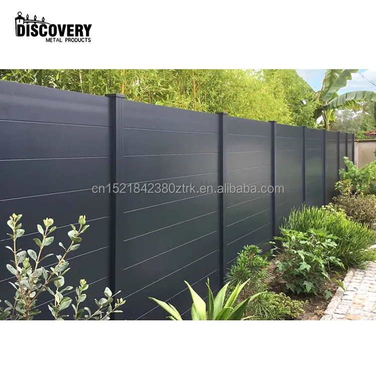 factory custom high quality modern metal garden fence privacy horizontal aluminum fence panels