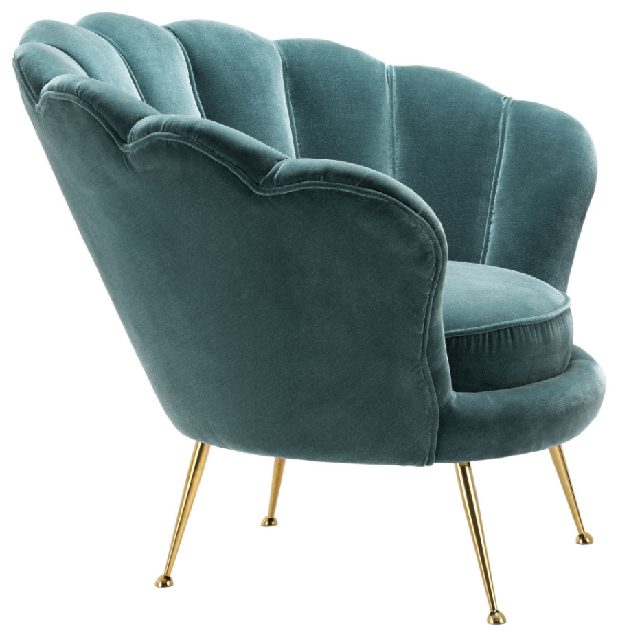 Blue Scalloped Accent Chair  Eichholtz Trapezium   Midcentury   Armchairs And Accent Chairs   by Oroa   Distinctive Furniture  Houzz