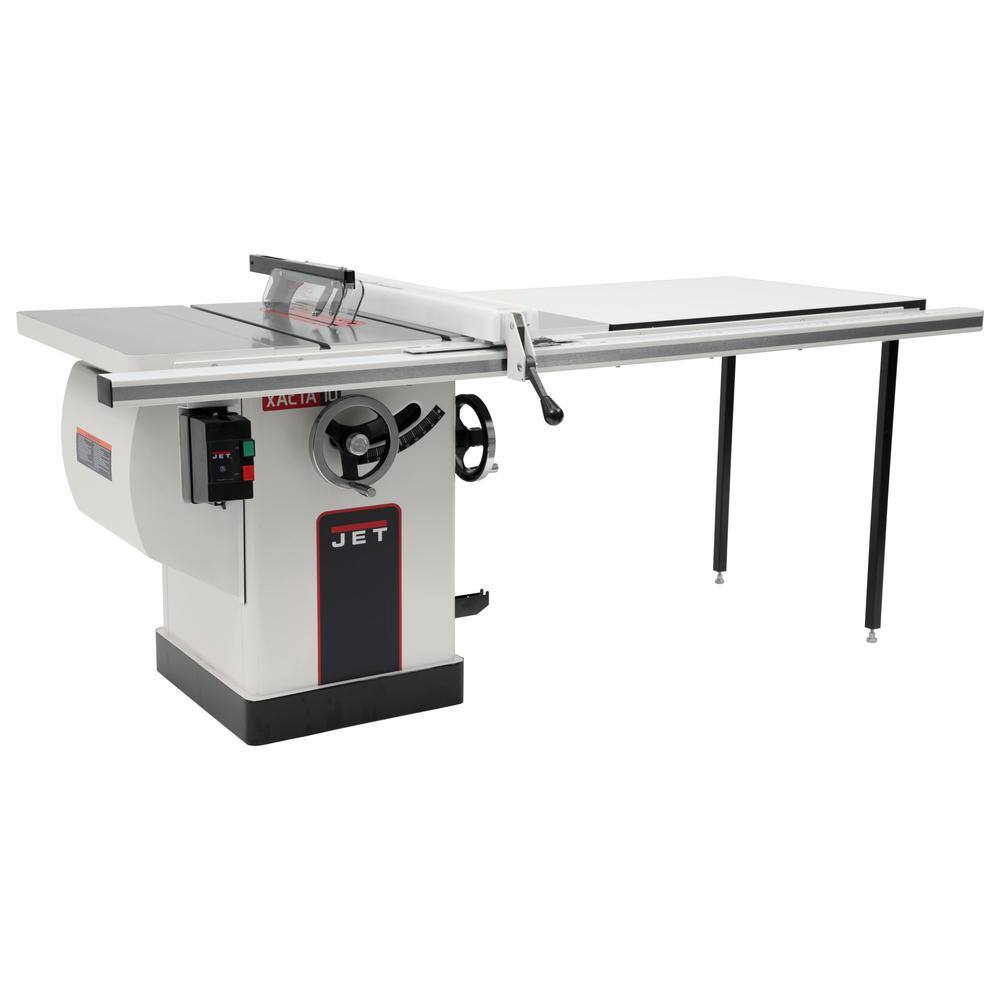 Jet 3 HP 10 in. Deluxe XACTA SAW Table Saw with 50 in. Fence Cast Iron Wings and Riving Knife 230-Volt 708675PK