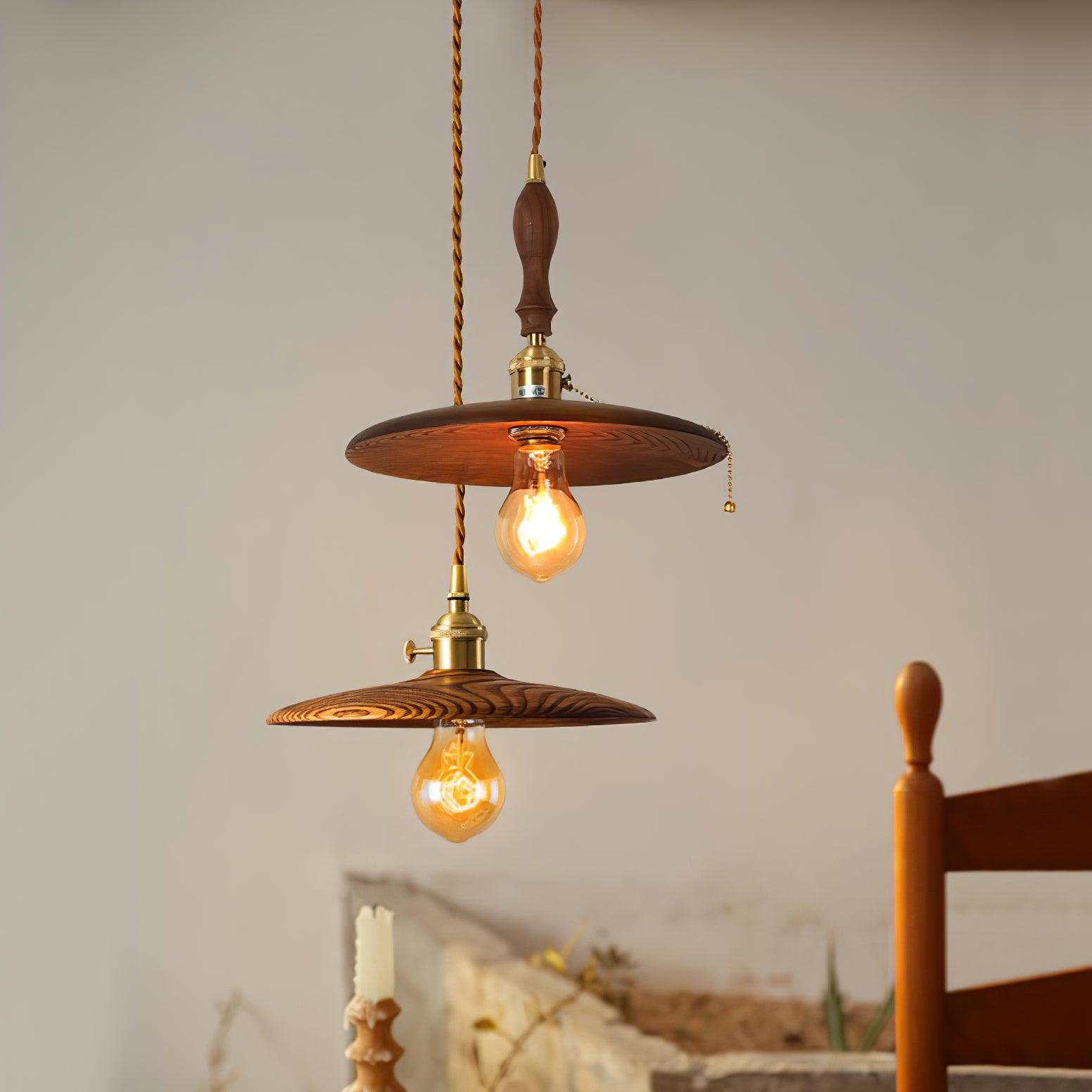 Walnut Conical Pendant Light