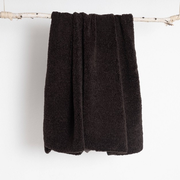 Teddy Faux Shearling Lux Throw Blanket Evergrace