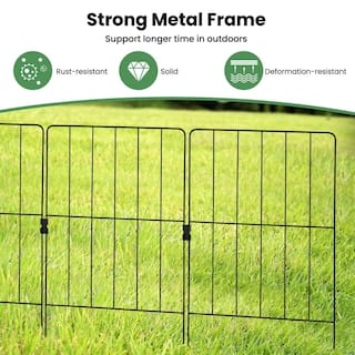 Costway 25Pcs 13 in. Decorative Garden Fence Rustproof Folding Metal Wire Animal Barrier GT3987